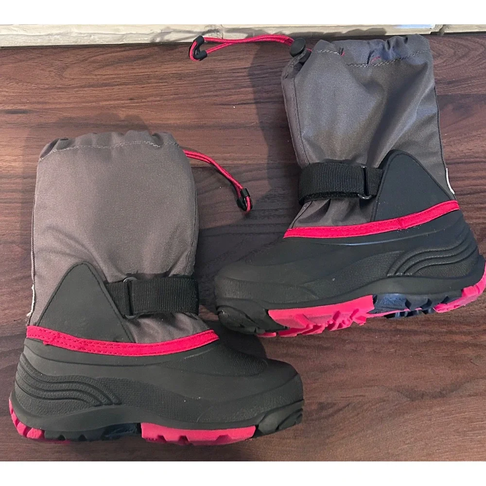 Kamik Kids Waterproof Waterbug Snow Boots Black/Red Size 13 Unisex‎ Insulated
